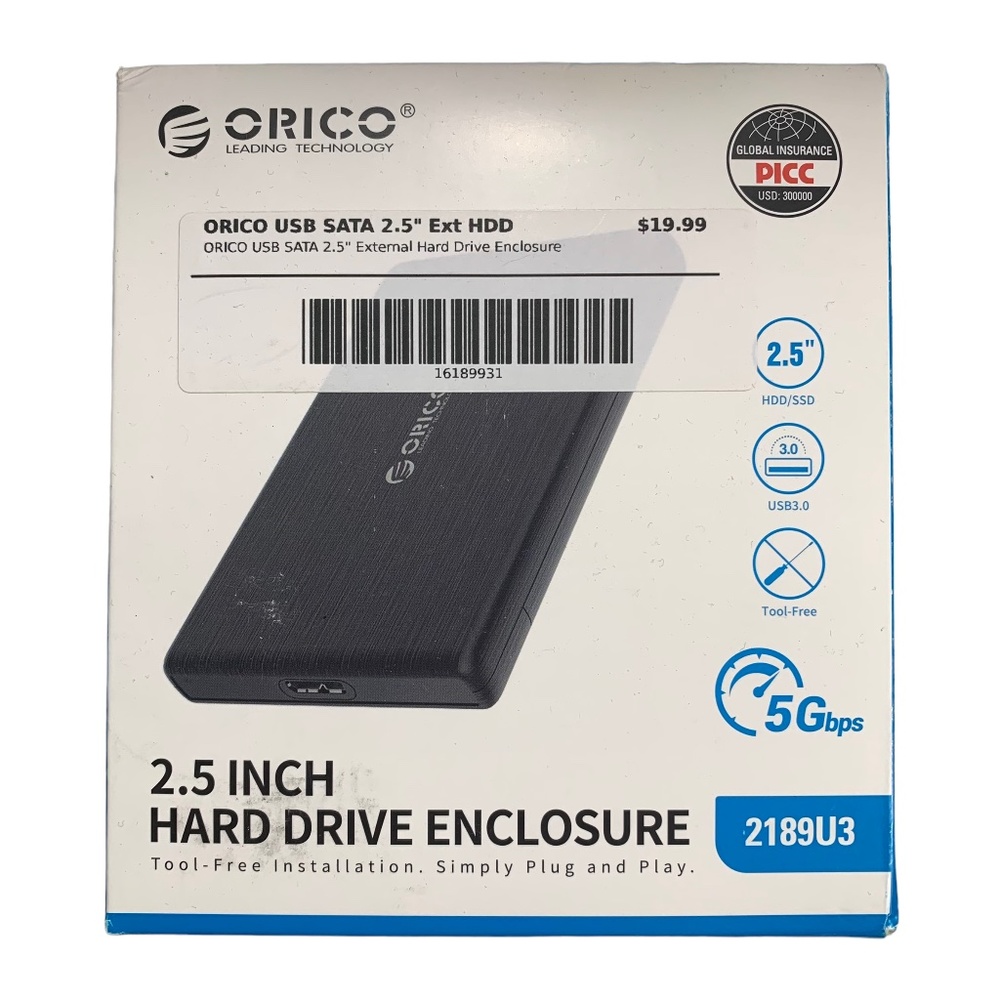 Orico USB SATA 2.5” External Hard Drive Enclosure